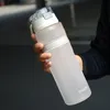 6 ألوان المحمولة المياه المادية المياه مع القش الرياضة في الهواء الطلق اللياقة البدنية زجاجات الشرب زجاجة بلاستيكية دائم
