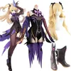 ゲームGenshin Impact Fischl Cosply Costume Wigs Shoesアニメ衣装ドレスハロウィーンカーニバルユニフォームY0913