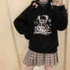 Coréia Ulzzang Urso Bonito Mulheres Hoodies Moletons Loose Hip Hop Streetwear Tops Vintage Punk Casual Harajuku Roupas 210803