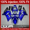 Injectie Mold Kit voor Kawasaki Ninja ZX-636 ZX600 ZX 6R 6 R 600 CC 03-04 Body 8NO.11 Stock Blue ZX 636 600CC ZX6R 03 04 ZX600C ZX636 ZX-6R 2003 2004 Kuiken OEM Carrosserie