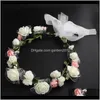 Decoratieve kransen vrouwen bezel bloemen hoofd meisjes bloem kroon krans bruiloft decoratie bruids haaraccessoires dubbel schuim rose flor gvla1