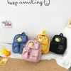 Lona crianças mochilas crianças kindergarten sacos de escola dos desenhos animados Duck Book Bolsas para bebé meninas meninos à prova d 'água da criança trackpack 210809