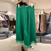 الربيع الأنيق الرباط المرقعة الأخضر المرأة التنانير الكورية الأزياء غير النظامية faldas موهير الصيف عالية الخصر فام jupe 210514