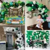 87pcs Soccer Party Ballon Garland Kit 12 inch Voetbal Gedrukte ballonnen met 16FT SRIP voor voetbalfeest Decoratie Air Globos 210719