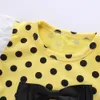 Mudkingdom Cute Little Girls Dresses Long Sleeve Polka Dots Bow Spring Dress for 2 to 6 Years 210615