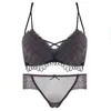 NXY ensemble sexy Lingerie petite poitrine rassemblée pour femmes sans anneau en acier soutien-gorge à fermeture de poitrine réglable ensemble de soutien-gorge mince d'été en dentelle sexy 1202