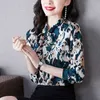 Korean Fashion Silk Women Blouses Bow Office Lady Blusas Largas Satin Flower Shirt Plus Size XXXL s Tops and 210531