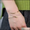 Bangle Bracelets Jewelry Gold Color Open Adjusted Snake Bracelet For Women Summer Fashion 210408 Drop Delivery 2021 Axlkz