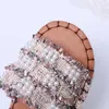 Sandals Fashion Women's Summer Cloth Slip-On Pearl Beach Open Toe Breathable Slippers Rome Shoes Sandalias De Mujer Verano 2022