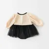 Maluch Girls Spring Długi Rękaw Romper Na Born Baby Boutique Tutu Sukienka Moda Odzież 210529