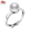 Vente 925 Sterling Silver Blanc Naturel Perle d'eau douce Anneaux pour femmes Accessoires Cadeaux de mode Bijoux Feige 211217