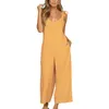 Jumpsuits femininos Macsuits 2021 Mulheres Jumpsui Backless Sexy Long Pant Jumpsuit Playsuit Solto Bodysuit Aberto De Volta Sem Mangas Sling V-Pescoço Ti