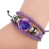 Universum Galaxy Läderarmband Kedja Flerlager Färgglad Vävd Crystal Nebula Rymdarmband för män Kvinnor Smycken