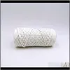 Przędza odzież tkanina odzież kropla Dostawa 2021 100 Percent bawełna 4mm Rame Kolorowe sznur Rope Twisted Craft String DIY Home Textile Wedding D