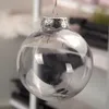 DIYクリスマスボール透明なプラスチック中空ボールフェスティバルパーティーペンダント暖炉装飾子供ギフト銀のふた