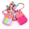 Bubble speelgoedtas Decompressie Toy Silica Fidget Unicorn Pony Style Hot Push Bubbles Crossbody Hoge kwaliteit