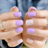 Faux Ongles Violet Acrylique Bonbons Manucure Produits Élégant Lady Nail Point Court Couverture Complète ABS Finger Tools 24Pcs 100C Prud22