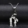 Mamma Figlia Collana a catena in acciaio inossidabile Colore argento Collane Pendenti Gioielli mujer Festa della mamma Regalo di Natale N539S01 G1206