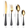 4Pcs/set Forks Spoons Knives Set Tableware Stainless Steel Cutlery Set Dinnerware Silverware Set Gold Spoon Knife Fork Sets 211112