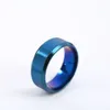 Precio de venta de fábrica del anillo de las mujeres de los hombres del color sólido del llano del acero inoxidable 316L