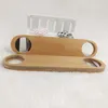 Primary color Wooden Beer Opener Portable stainless steel bottle openers Kitchen Tools 17*4cm Bar supplies 100pcs T2I52098