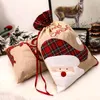 Newline Santa sack julklappväska röd plaid drawstring tote bags festival dekoration ll10751