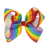 12 couleurs arc-en-ciel Jojo arcs pour filles Siwa Style cheveux arcs accessoires de cheveux de noël arc d'anniversaire mignon cheveux porter des pinces à cheveux épingles à cheveux