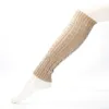Meias moda feminina quente perna mais quente joelho alto inverno malha crochê aquecedores legging bota lã desleixada para meninas 6149527