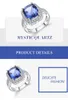 宝石のバレエの高級長方形6.22ctの自然なIolite Blue Mystic Quartz Gemstone Ring 925女性ジュエリーのためのスターリングシルバーリング