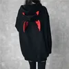 Pullover Mulheres Devil Wings Com Capuz Moletom Com Capuz Casual de Manga Longa Hoodie Sportswear Bolso Preto Feminino Oversize Hoodies Pullovers 211108