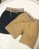 fashion boys designer shorts summer kids stripe lace-up Cotton linen beach short pants children casual sports shortses S1187