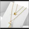 Kettingen kristallen stenen goud ketens vlinder hanger multi -lagen ketting chokers dames mode sieraden wil en zand ywj5p jvrwu