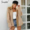 Furry Teddy Fur Coat Kobiety Zima Turndown Collar Luźna Kurtka Casual Streetwear Pluszowy Ciepły Gruby Płaszcz 210414