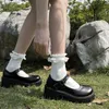 여성 신발 일본 스타일 로리타 신발 여성 빈티지 소프트 하이힐 플랫폼 신발 대학 학생 메리 제인 화이트