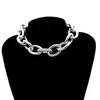 Punk Big Chunky Chain Necklace NE BA Collar Statement 2021 Steampunk Hip Hop Aluminium Armband Anklet Women SMEEDDOW SET EARRINGS 3133