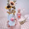 Nordic Home Decoration Resin Vase Flower Pot Pen Holder Makeup Brush Storage Box Cute Girl Sculpture Desktop 211215