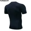 TUNSECHY 브랜드 의류 남성의 T 셔츠 남성 패션 피트니스 남성 순수한 티셔츠 S-XXXXL 무료 교통 Y0408
