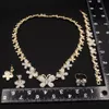 Yulaili yüksek kaliteli kristal rhinestones altın kaplama kolye alaşım metal düğün xoxo kelebek tasarımı Afrika takı setleri z0009287d