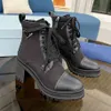 Designerstövlar Rois Ankel Martin Boot Kalvskinn Läder Nylon Avtagbar påse Stövla Herr Kvinnor Stridsskor med tjock botten med lådstorlek 35-45