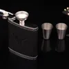 Cuir 7 oz Pocket Flasks 304 En Acier Inoxydable Portable Bouteille De Vin Hommes Mini Alcool Poche Flagon De Luxe En Métal Hip Flasks RRE10604