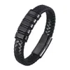 Classic Design Stainless Steel Magnetic Buckle Charm Bracelet Men's Genuine Leather Bracelets