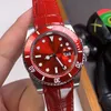 Mens 시계 40mm 자동 기계식 시계 사파이어 가죽 스트랩 Montre De Luxe Business Wristwatch