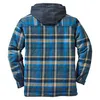 Modieuze mannen jas herfst winter warm dikke lange mouw katoenen plaid shirt jas losse bommenwerper 211126