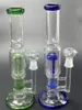 Bangs en verre clair / vert / bleu Narguilés Pipe à eau filtre dab rig avec joint de bol de 14 mm
