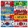 Brazil Korea Japan Canada License Plate Car Motorcycle Metal Signs Bar Cafe Home Decor Mexico India Germany Wall Painting ZSS22 H13910895