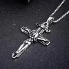 Hängsmycke Halsband Retro Virgin Mary Cross Necklace för män Kvinna Jesus av mor Rostfritt stål Religiösa smycken