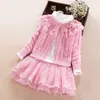 Dresses Children's Garment Girl Autumn Baby Clothing Set New Pattern Children Will Child Western Style Sweater Suit 474 Y2