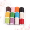 Clothing Yarn 12pcs 10m Waxed Cotton Cord DIY Articles Woven Rope Colorful Knitting For Art Decoration