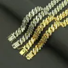 CZ Zircon 18K Gold Silver Plated Miami Alloy Cuban Link Chain Necklace Men Hiphop Jewelry