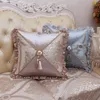 Fodera per cuscino di lusso in stile europeo con nappa in vita per divano Federa decorativa damascata / decorativa